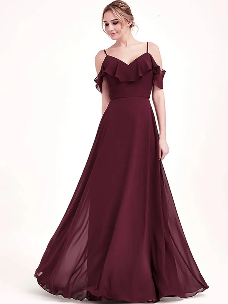 1 Of 3 Ways Cap Sleeve Mulberry Chiffon Convertible Bridesmaid Dress