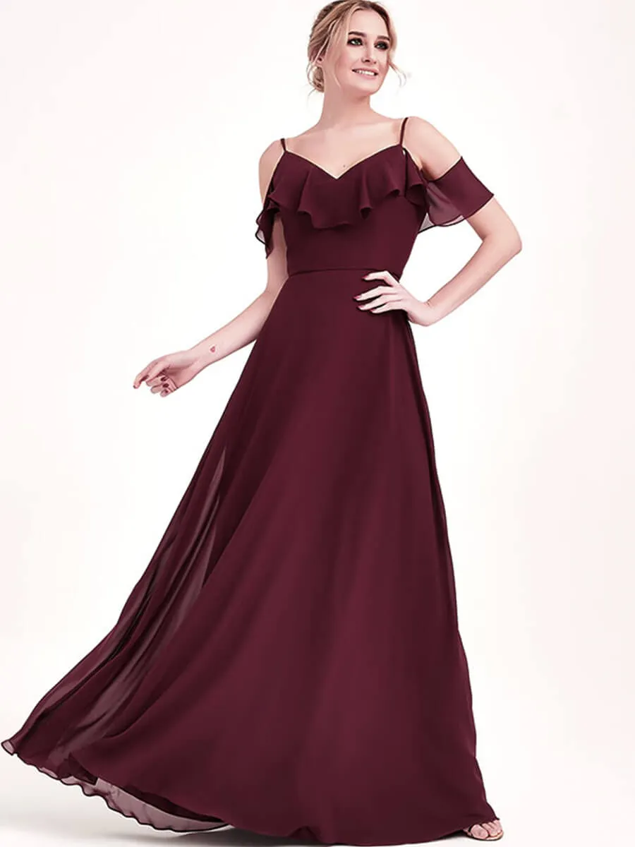 1 Of 3 Ways Cap Sleeve Mulberry Chiffon Convertible Bridesmaid Dress