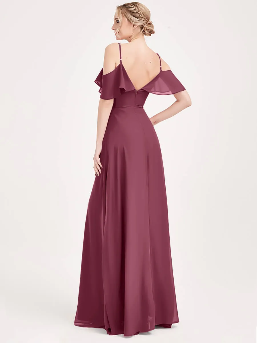 1 Of 3 Ways Cap Sleeve Mulberry Chiffon Convertible Bridesmaid Dress