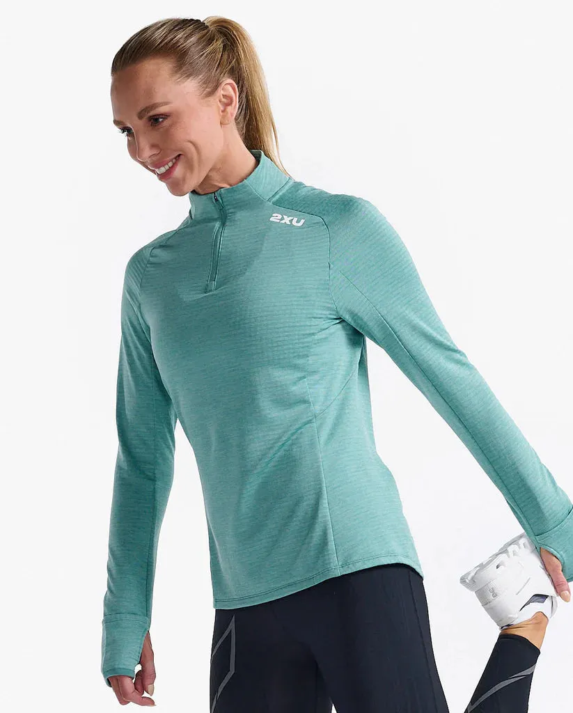 2XU Womens Ignition 1/4 Zip - Raft/White Reflective