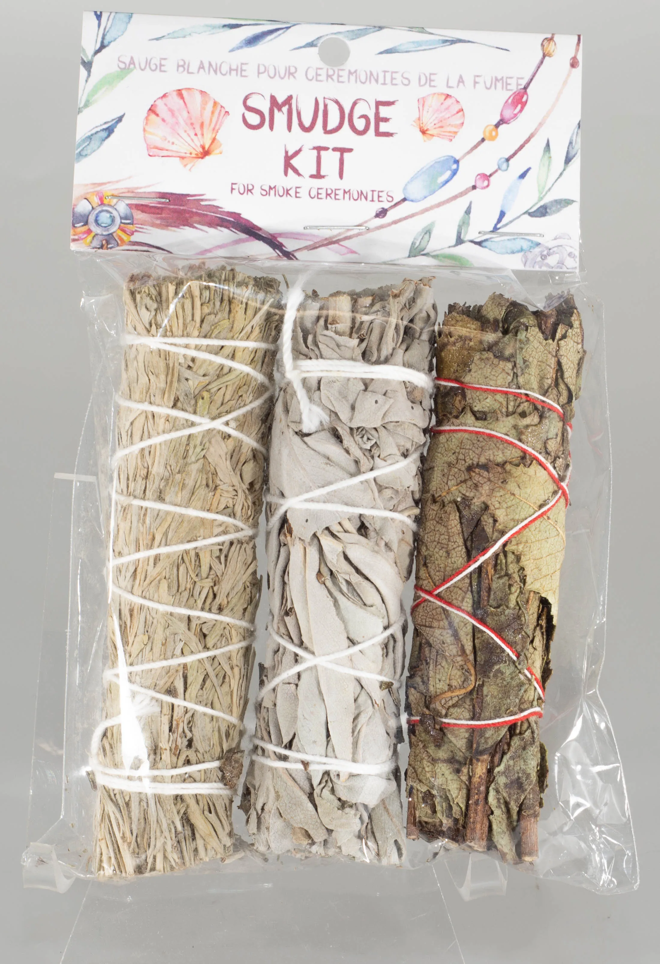 4'' White/Blue/Dark Yerba Smudge Sticks - 3 pack