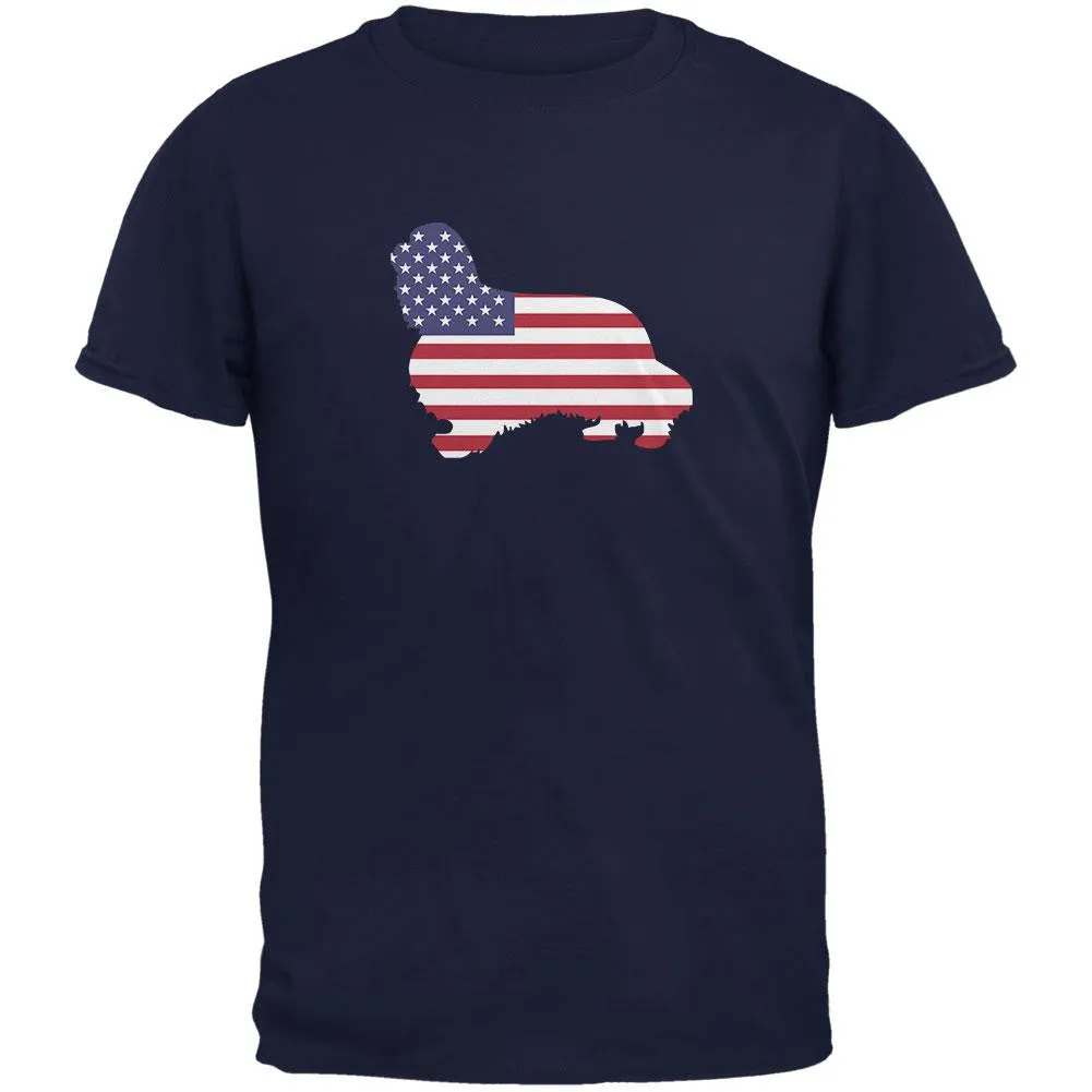 4th of July Patriotic Dog Cavalier King Charles Spaniel Navy Adult T-Shirt