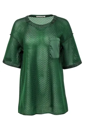 Acne - Green Mesh Short Sleeve Oversized Tee Sz 2