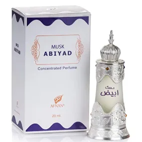 Afnan Musk Abiyad Attar Concentrated Perfume Oil For Men and Women 20ml