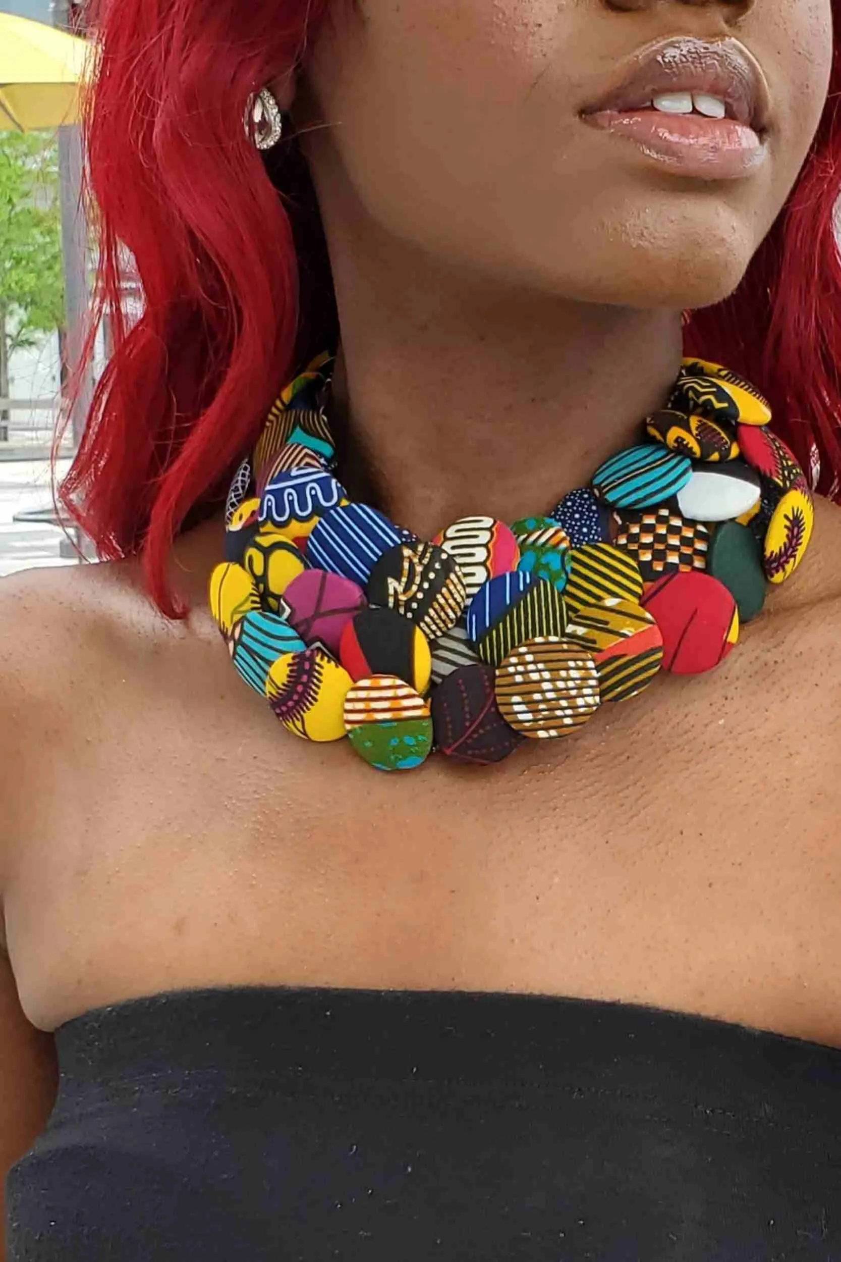 African Button Necklaces (Patchwork)