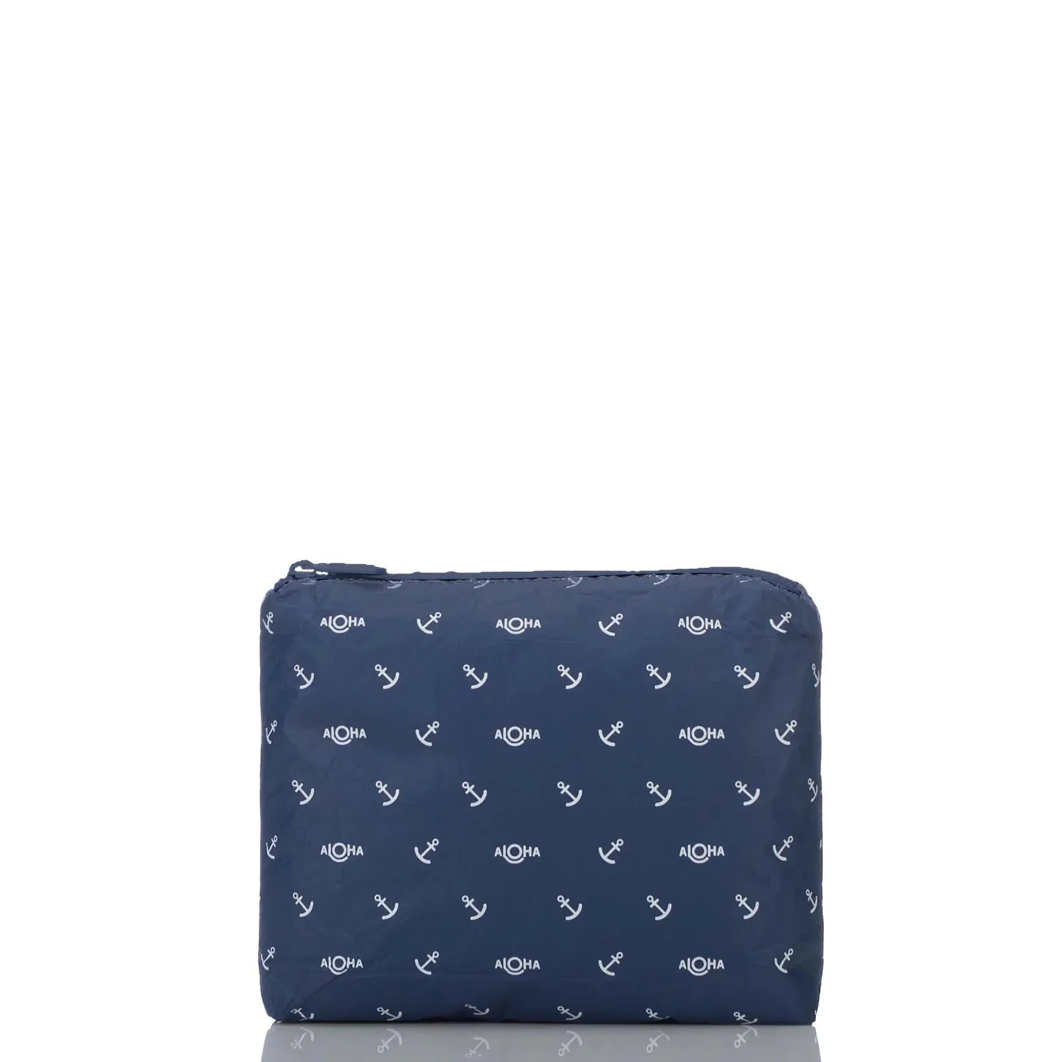 Aloha Small Shipwrecks Anchor White on Navy Pouch