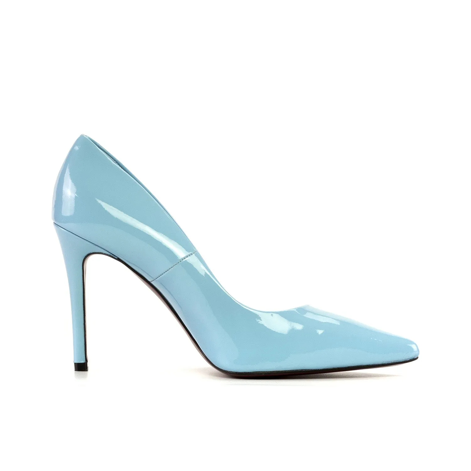 Ambrogio Bespoke Custom Women's Shoes Sky Blue Patent Leather Florence Pumps (AMBW1125)