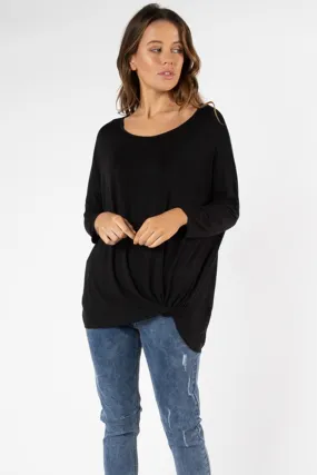 Atlanta 3/4 Sleeve Top by Betty Basic- Black