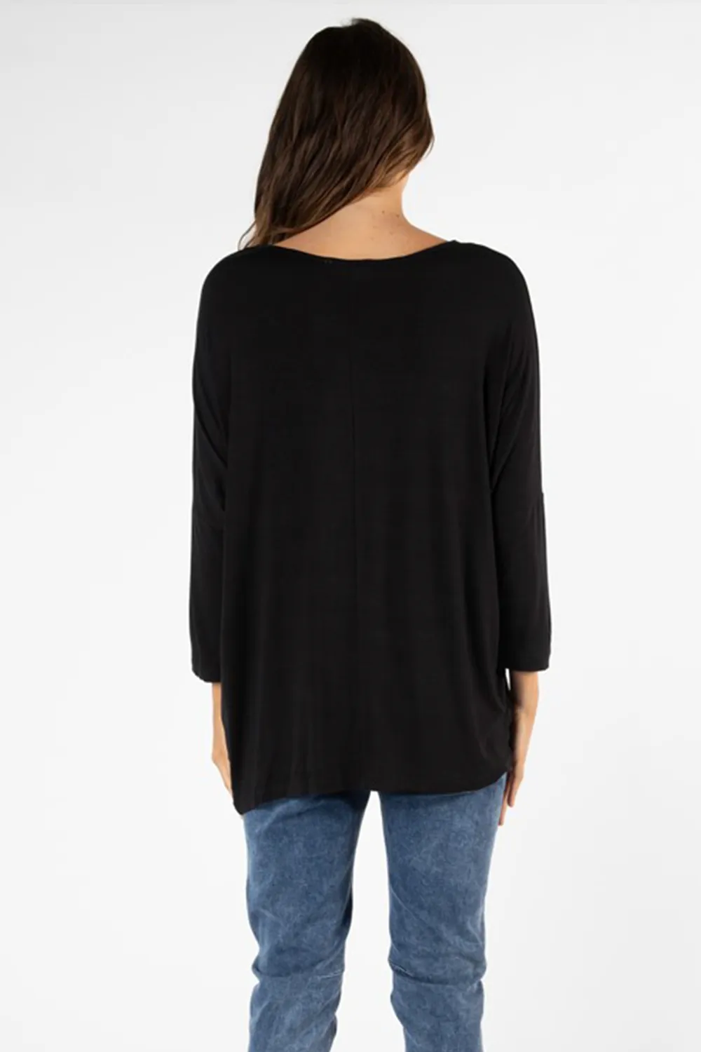 Atlanta 3/4 Sleeve Top by Betty Basic- Black