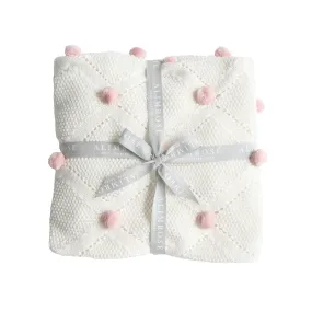 Baby Blanket Pom Pom Pink