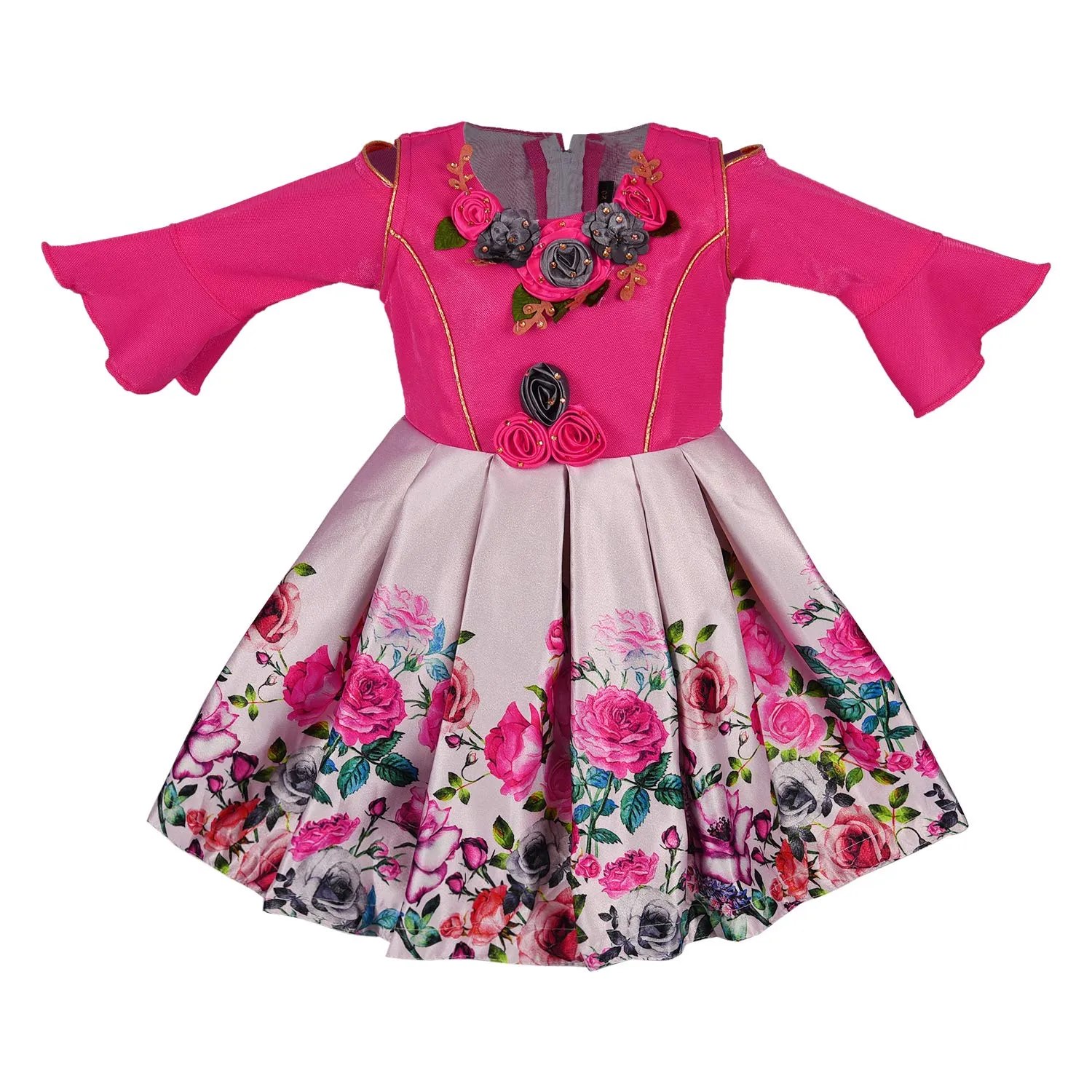 Baby Girls Party Wear Dress Birthday Frocks For Girls fe2682pnk