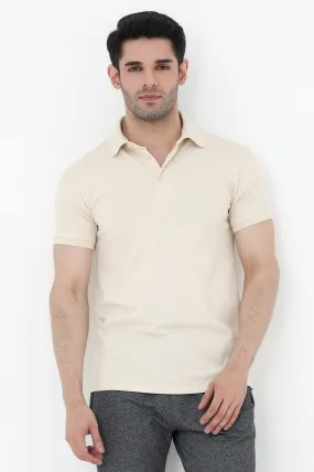 BASIC POLO SHIRT-BEIGE