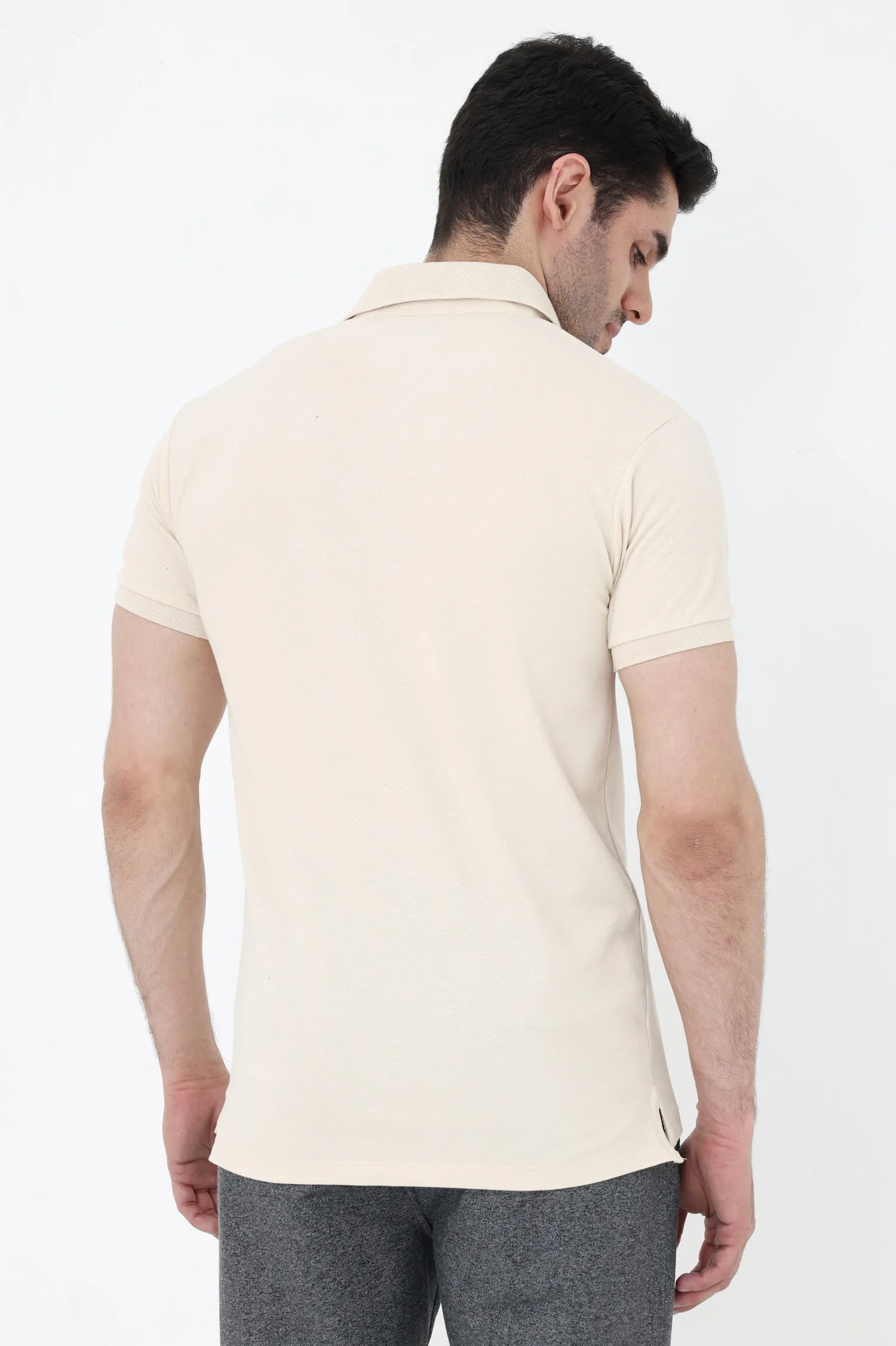 BASIC POLO SHIRT-BEIGE