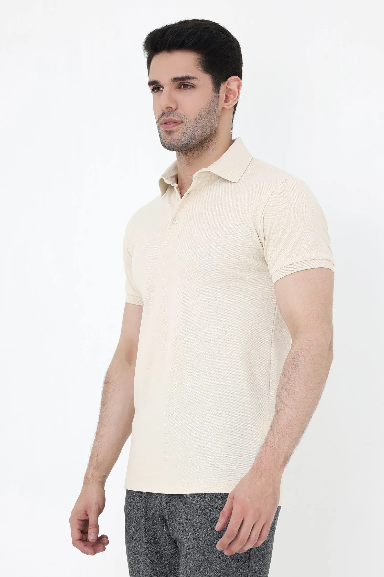 BASIC POLO SHIRT-BEIGE