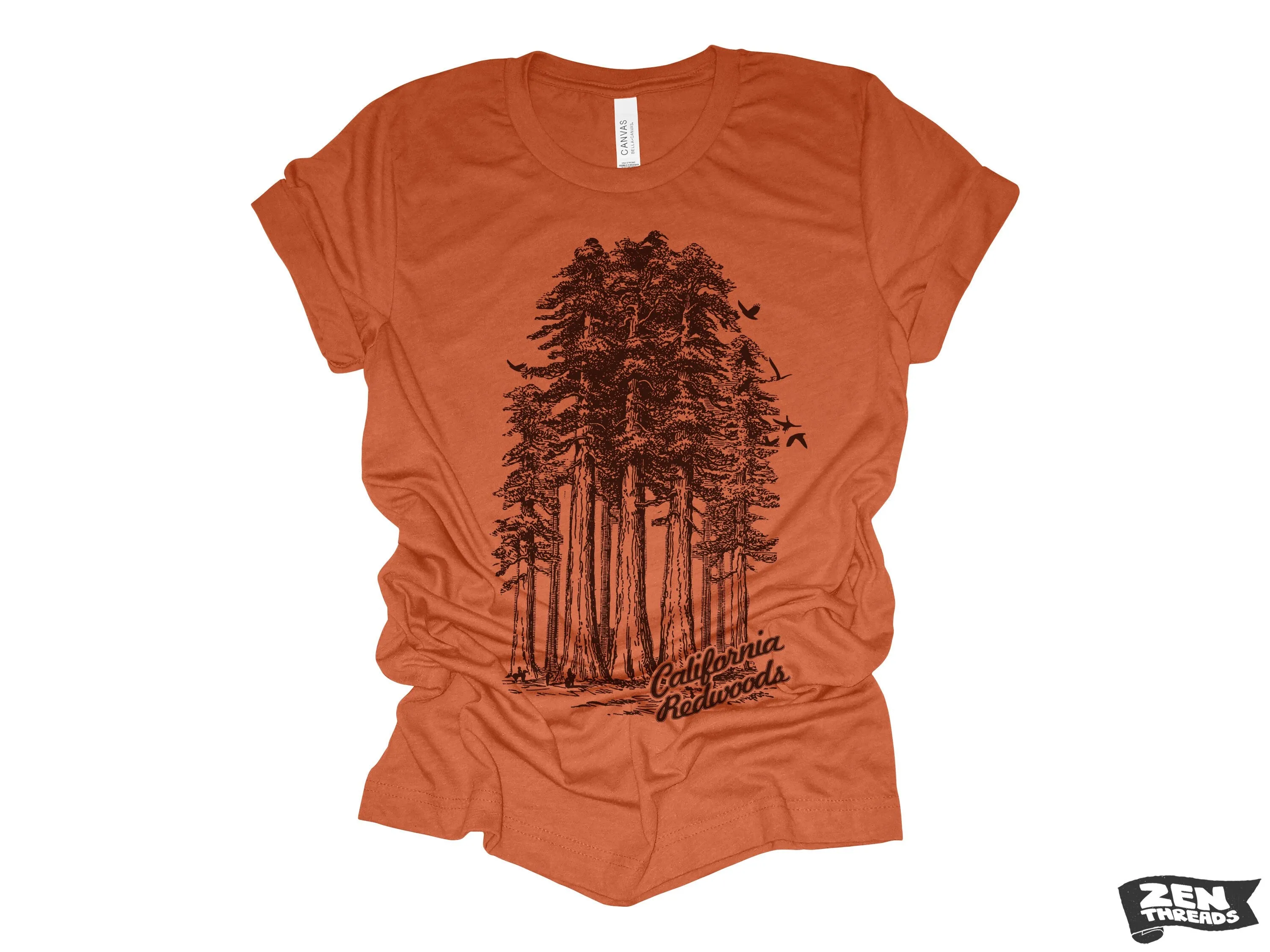 California Redwoods National Park Unisex T-Shirt - Custom Color, Print, and Design Options