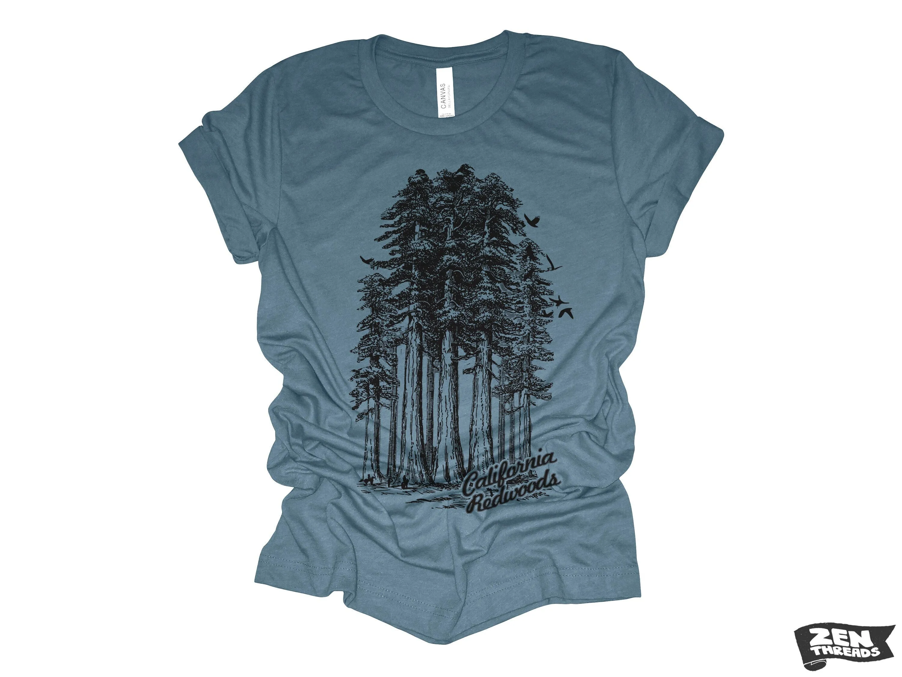 California Redwoods National Park Unisex T-Shirt - Custom Color, Print, and Design Options