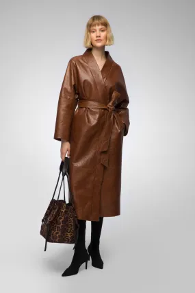 Camelya - Brown Leather Coat