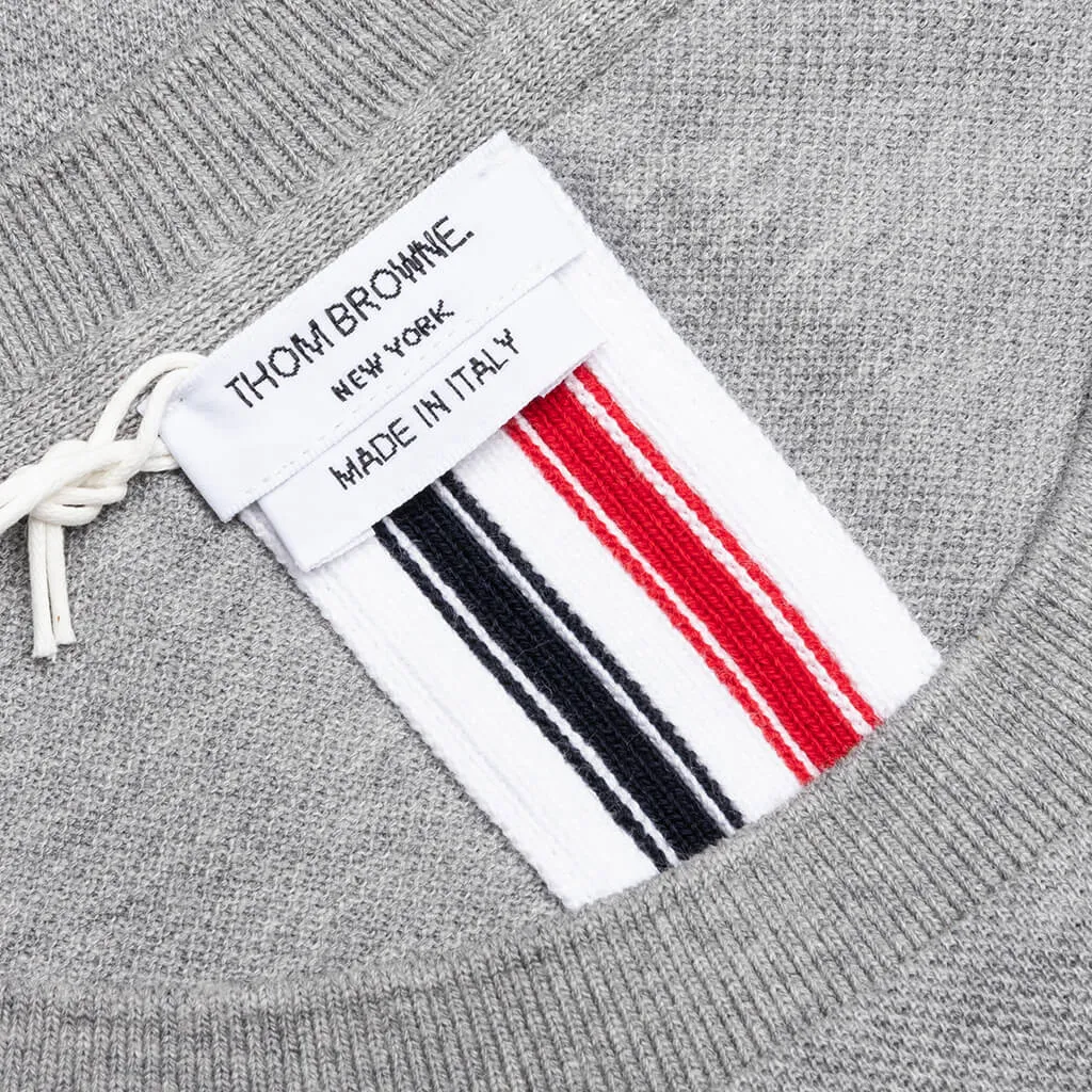 Center Back Stripe Pique Tee - Light Grey