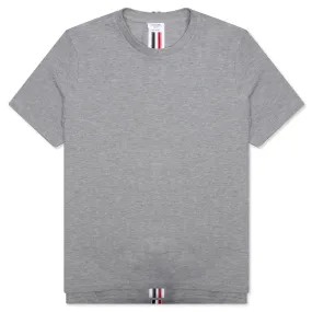 Center Back Stripe Pique Tee - Light Grey