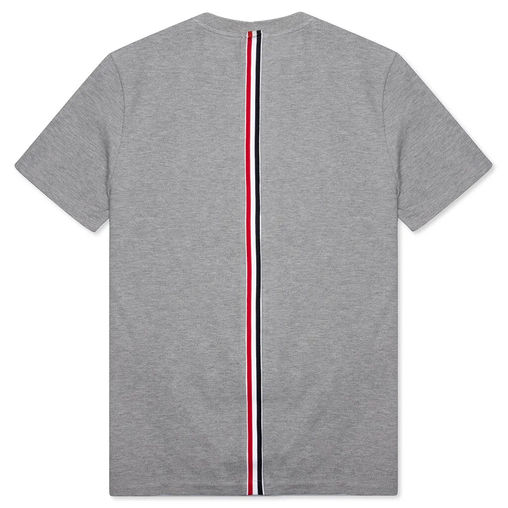 Center Back Stripe Pique Tee - Light Grey