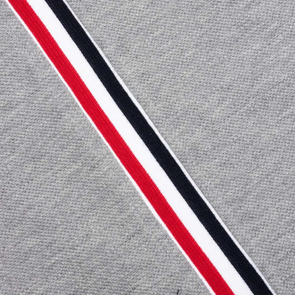 Center Back Stripe Pique Tee - Light Grey