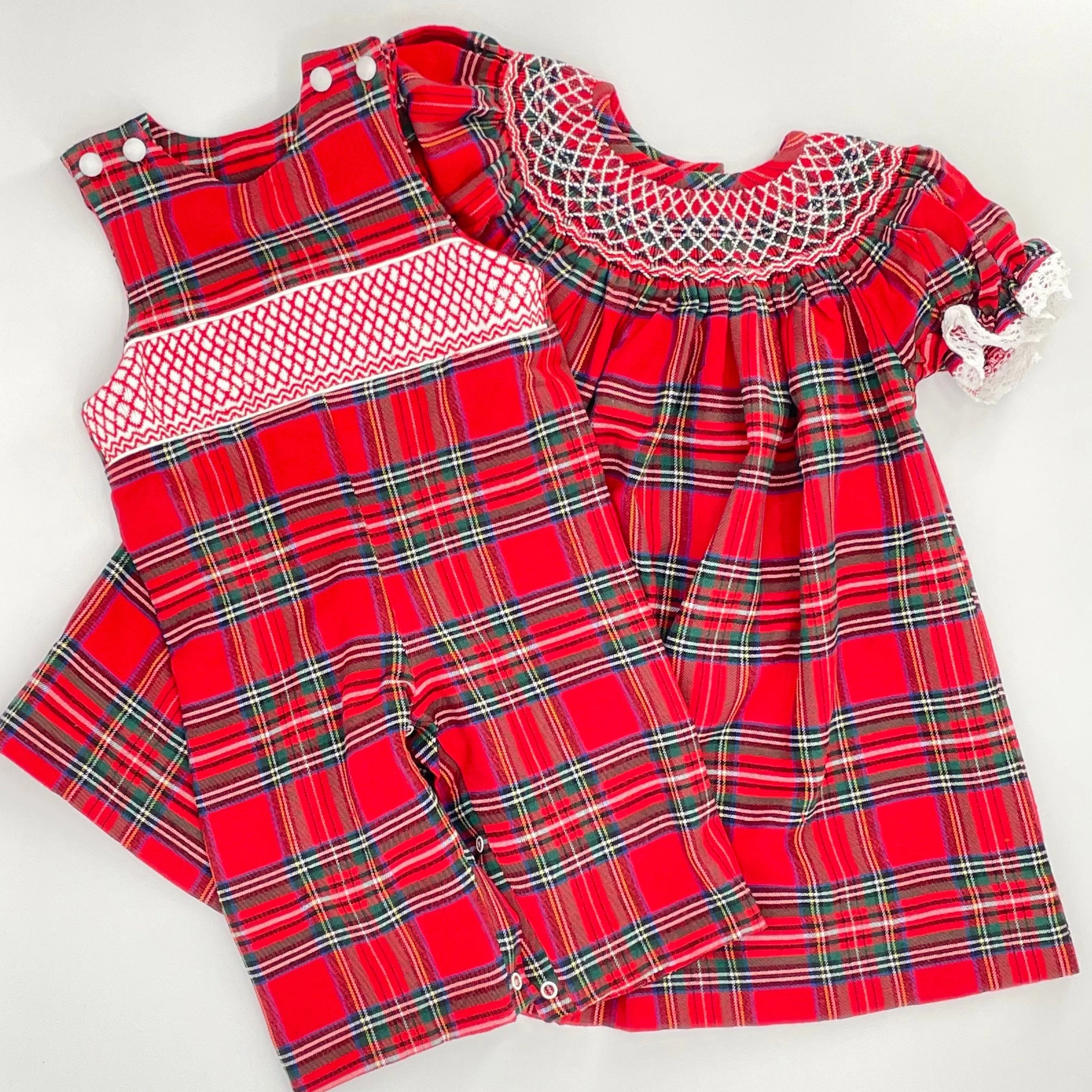 Christmas Plaid Bishop Dress