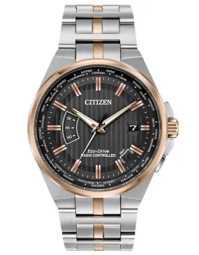 Citizen Eco-Drive Mens World Perpetual A-T - Stainless & Gold-Tone - Atomic