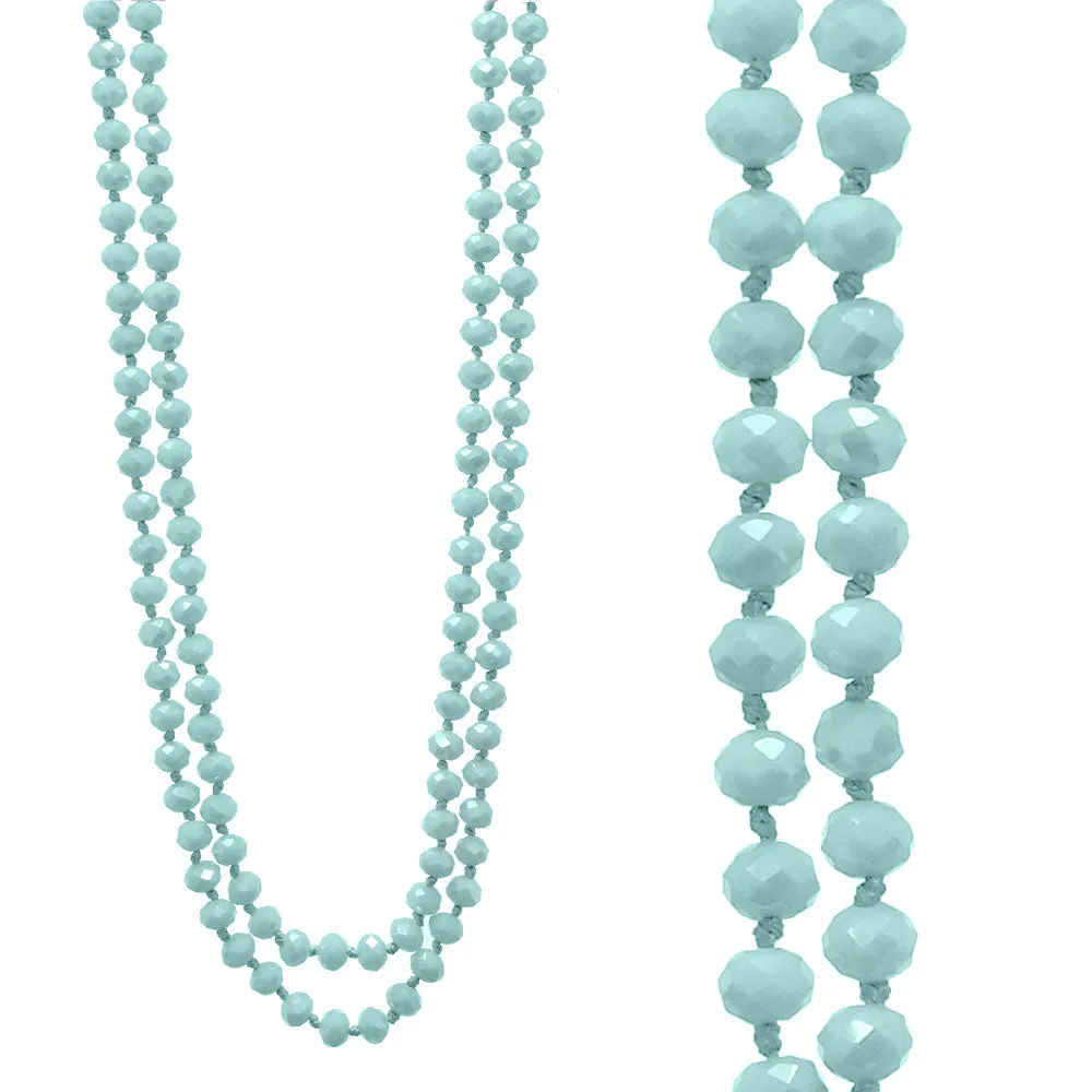 Crystal Beaded Layering Necklaces [ 2 color options ] Blue or Mint