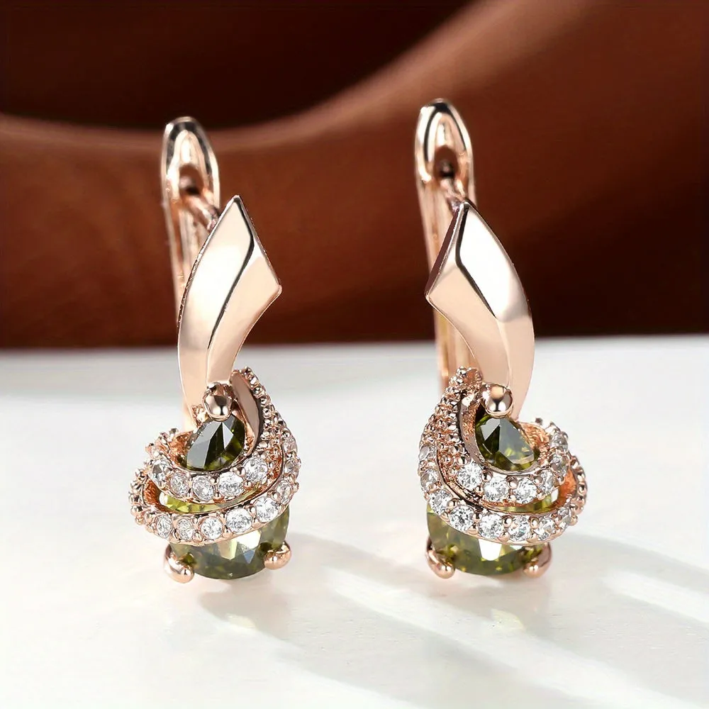 Crystal Rhinestone Hoop Earrings Simple Dangle Earrings For Women Girls Ear Jewelry Accessories