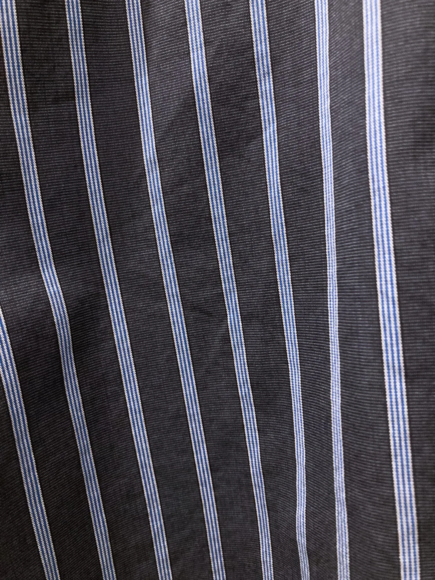 Dirk Bikkembergs spring 1999 dark grey striped open neck short sleeve shirt - M