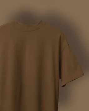 Drop Shoulder HW Crew Tee: Walnut