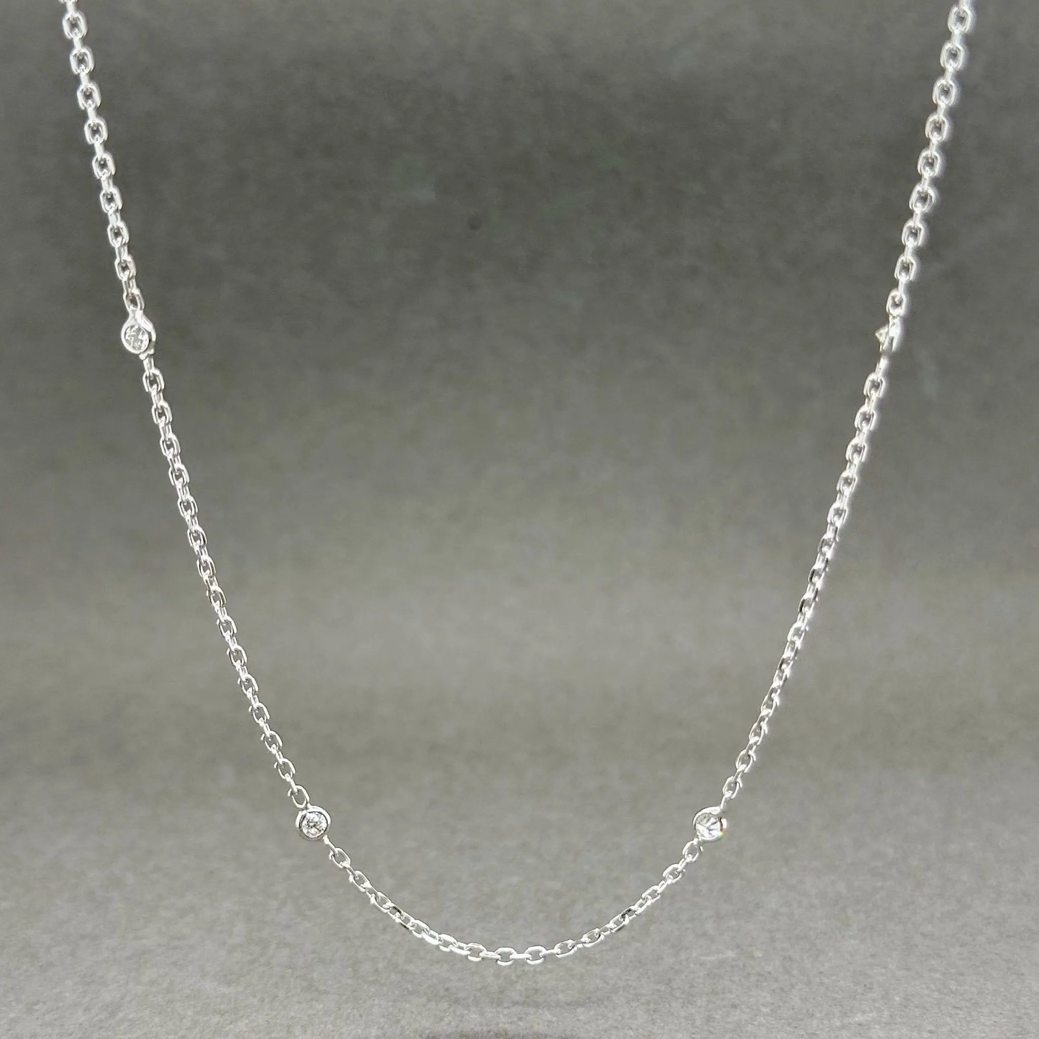 Estate 14K W Gold 0.35ctw G-H/VS2-SI1 Diamonds By The Yard Necklace