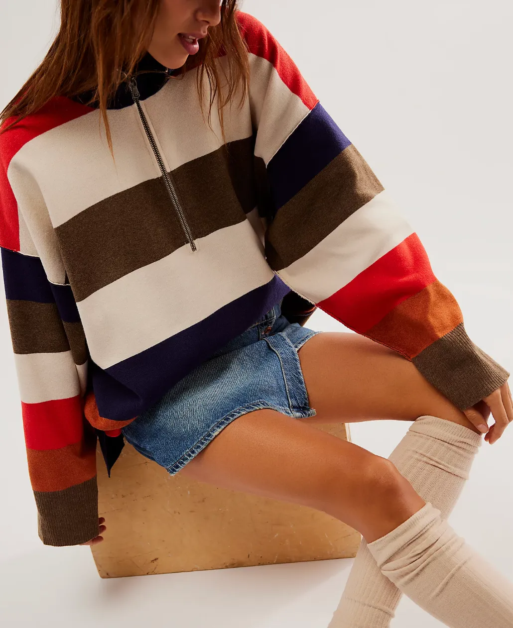 Free People Coastal Stripe Pullover