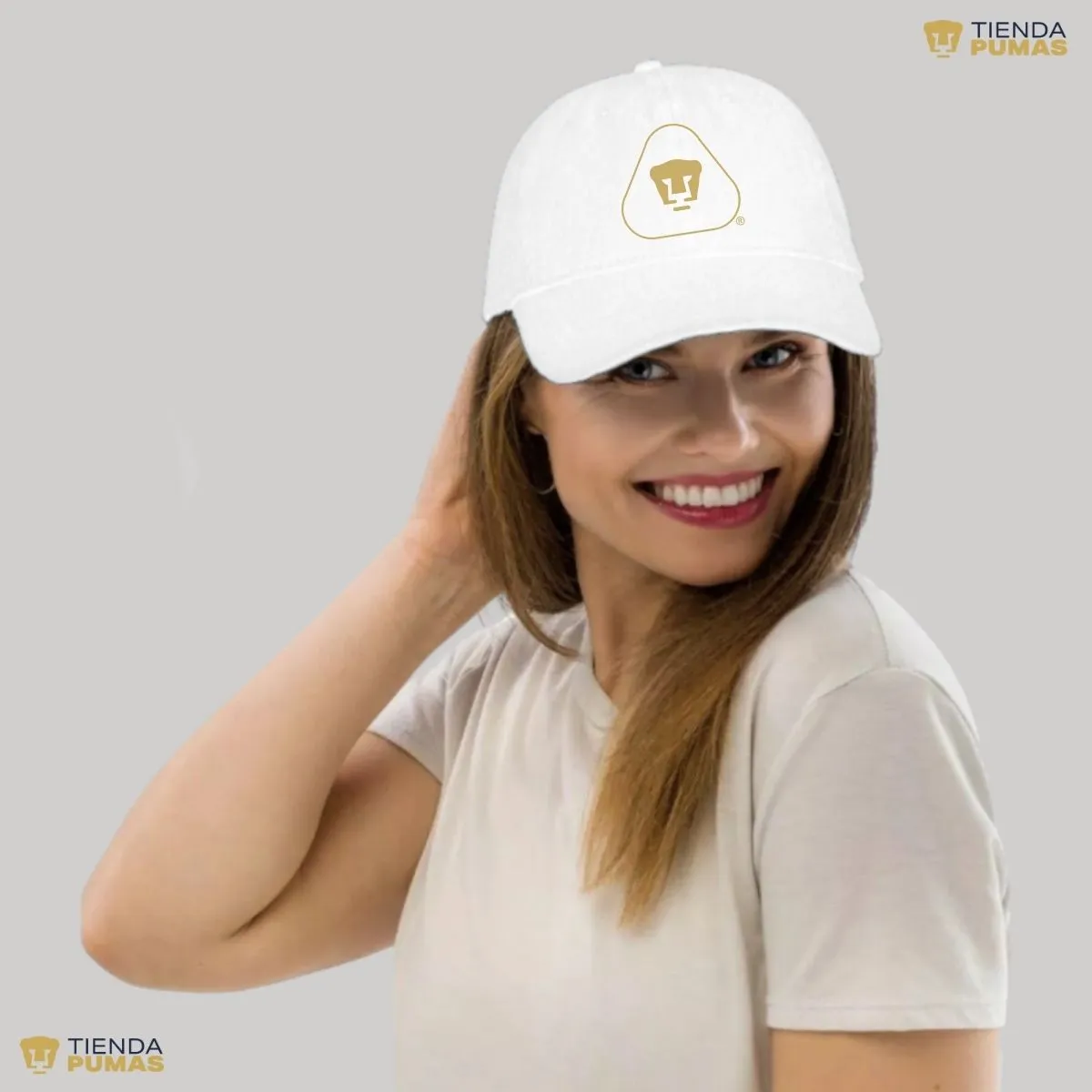 Gorra Pumas UNAM Hombre Mujer Ajustable Emblema Dorado 6 Vinil