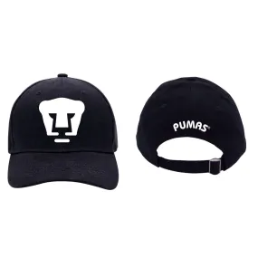 Gorra Pumas UNAM Hombre Mujer Ajustable Logo Blanco Negro 1 Vinil