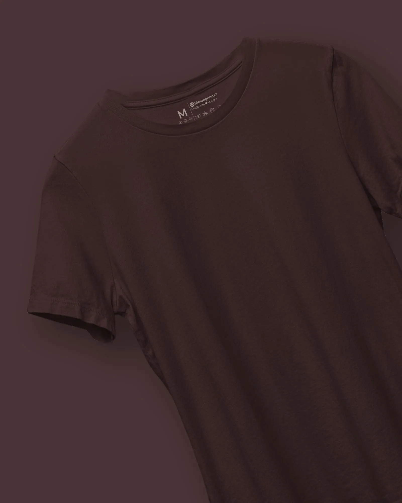 Half Sleeves Crew Neck: Chocolate