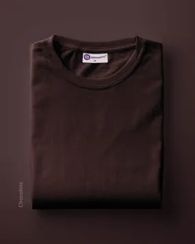 Half Sleeves Crew Neck: Chocolate