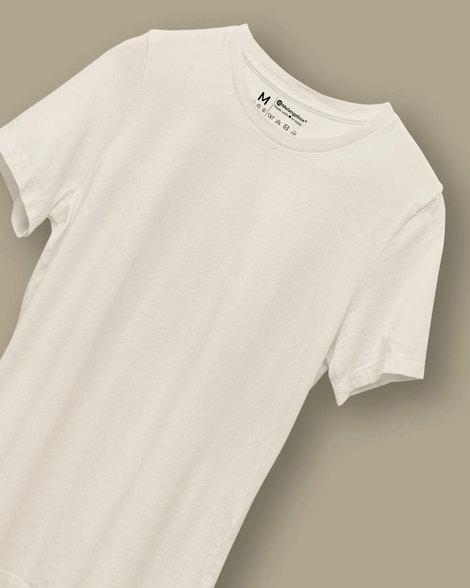 Half Sleeves Crew Neck: Pale Ivory