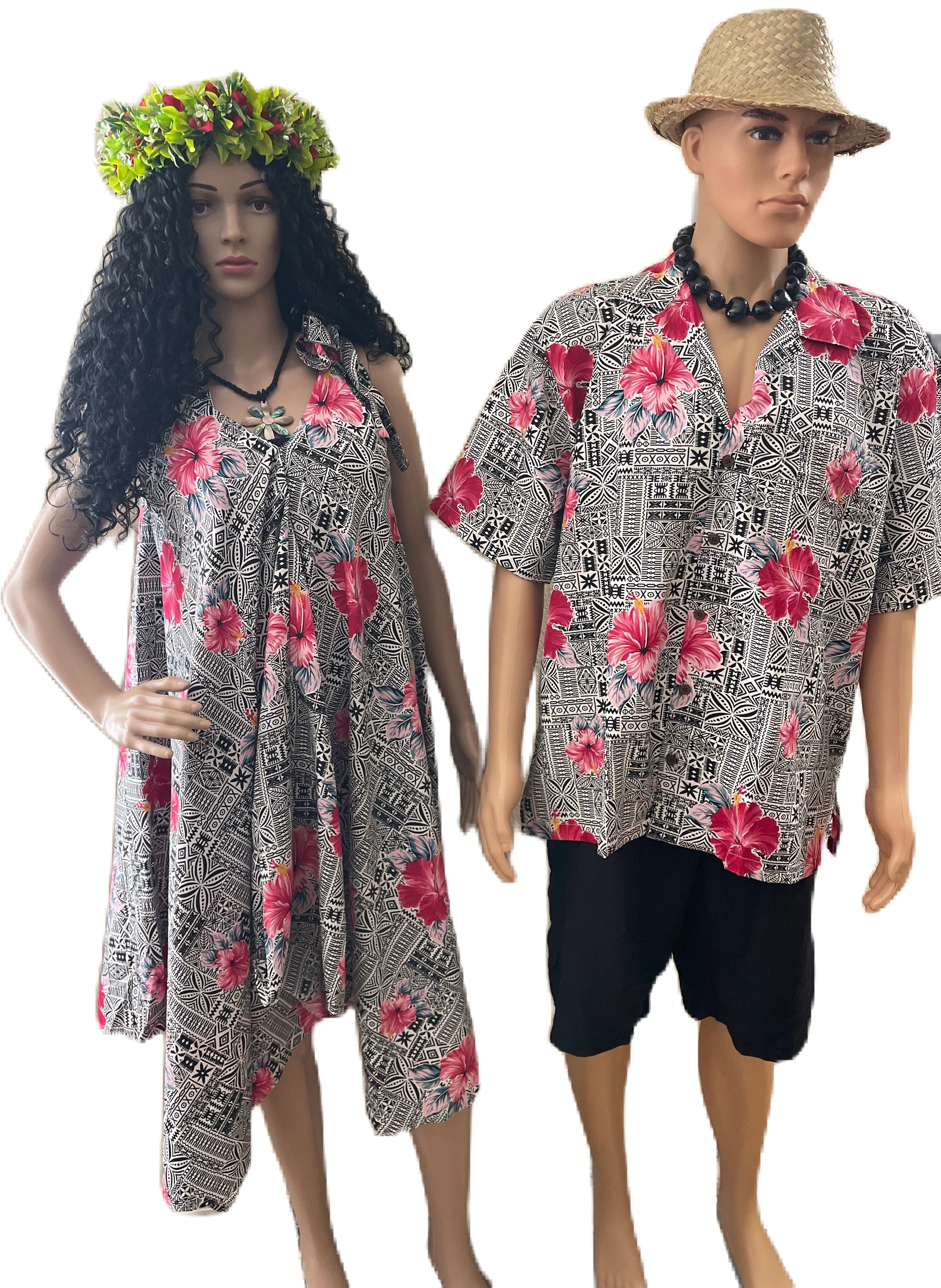 Hibiscus Tapa Aloha Shirt