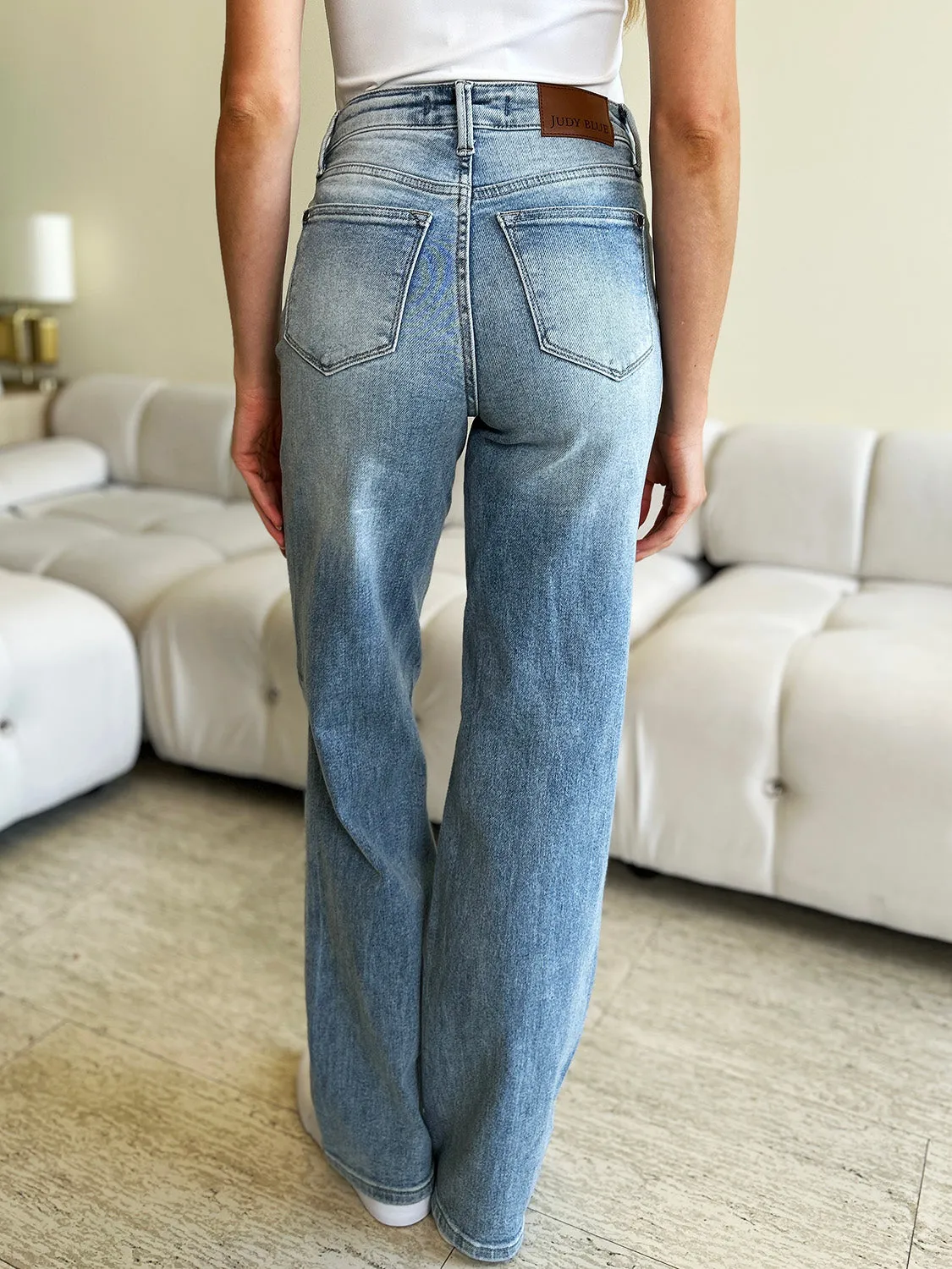 Judy Blue, High Waist Front Yoke Retro Wide Leg Jeans