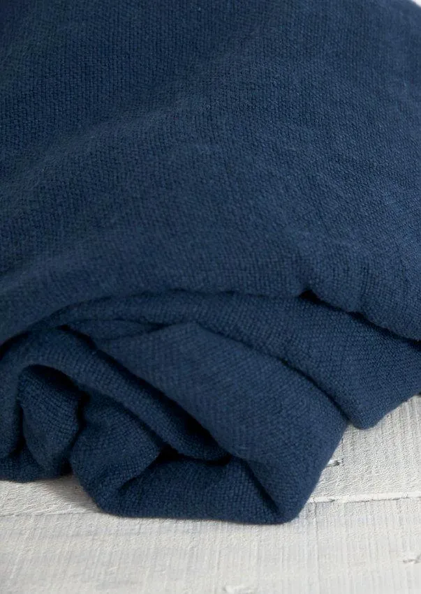 Linen Throw Indigo Large