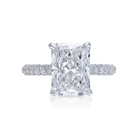 Livia 5 Carats G SI1 Radiant Cut Lab-Grown Diamond Engagement Ring in White Gold