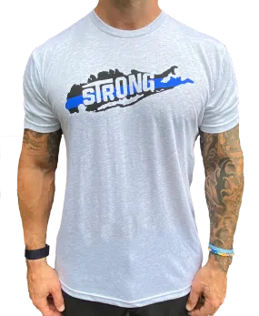 Long Island Strong (Thin Blue Line) Heather Gray T Shirt