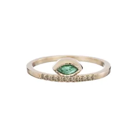 Marquise Emerald Balance Ring