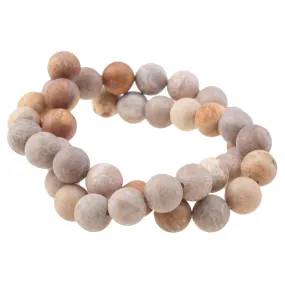 MATTE Fossil Coral 10mm Round - 15-16 Inch - CLEARANCE