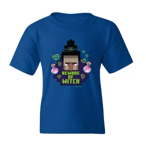 Minecraft Beware of Witch Kids Short Sleeve T-Shirt