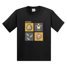 Minecraft Evolution of the Chicken Kids Short Sleeve T-Shirt