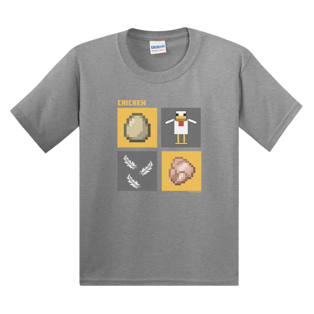 Minecraft Evolution of the Chicken Kids Short Sleeve T-Shirt