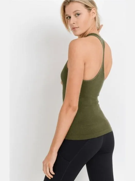 Mono B Seamless Ribbed Racerback Tank