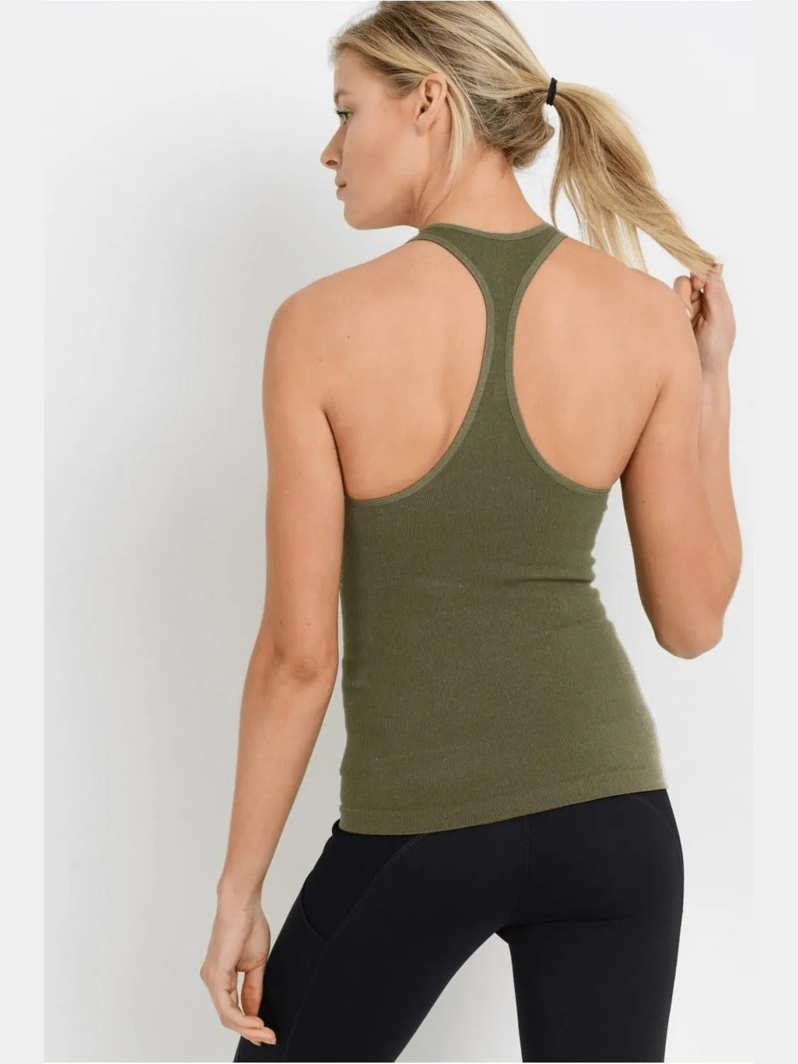 Mono B Seamless Ribbed Racerback Tank